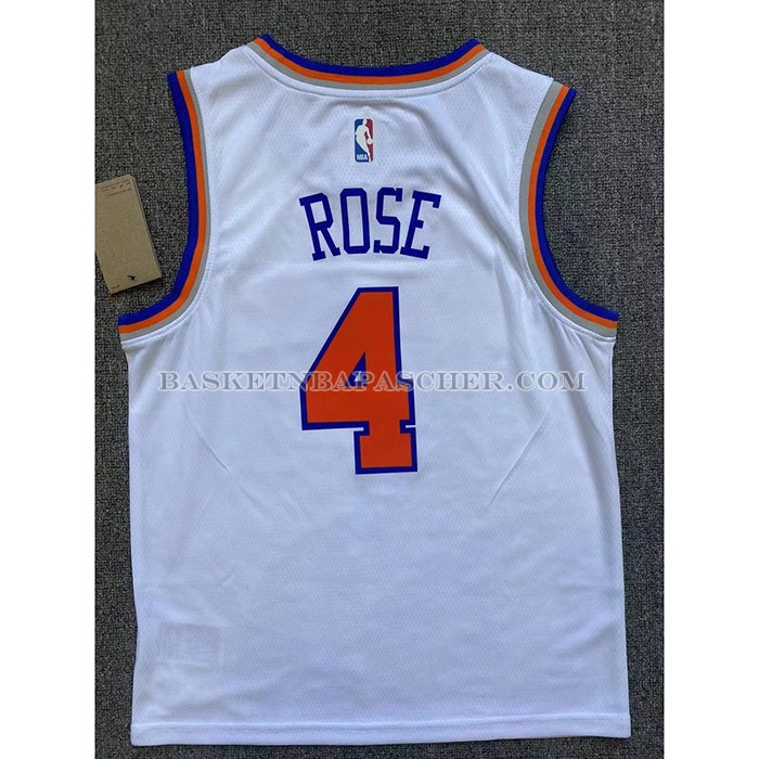 Maillot Enfant New York Knicks Derrick Rose NO 4 Association Blanc